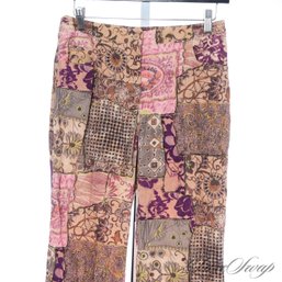 THESE ARE WILD! NEO VINTAGE Y2K 2000S AUGUST SILK LOGIC ALLOVER PAISLEY FLORAL MULTI PRINT PANTS 4