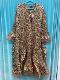 New With Tags Jenny NY Cheetah Print Brown And Beige Dress  Size XL