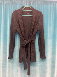 Jacada Grey Belted Knit Cardigan Sweater (size S/M)