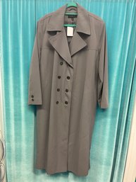 Vintage Gallery Woman Grey Double Breasted Long Coat Size 16w