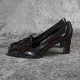 #25 BRAND NEW WITHOUT BOX GORGEOUS RALPH LAUREN DARK PLUM AUBERGINE KILTIE STRING TIE SHOES 9 AA