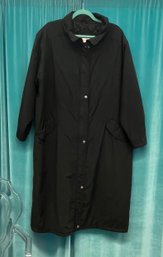 Vintage Bryant Park Cotton Nylon Blend Black Trench Coat