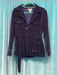 Soho Jeans Safari Blue Cotton Velvet Jacket Size M