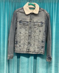 **Vintage H&M Washed Denim Fleece Lined Jacket Size XS