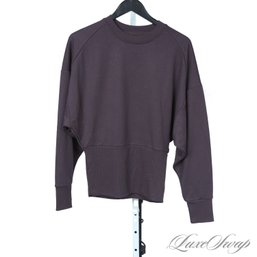 NEAR MINT AND RECENT ATHLETA SMOKED MOCHA INFUSED GREY RIBBED HEM CREWNECK WOMENS SWEATSHIRT S