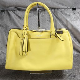 EXCEPTIONAL, NEAR MINT AND SUMMER PERFECT RECENT COACH BANANA YELLOW SOFT LEATHER SPEEDY BAG