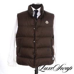 THE ONE EVERYONE WANTS! MENS MONCLER 'GIDE' DOWN FILL BROWN PUFFER VEST 7