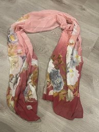 New Without Tags Anonymous Mauve Pink Floral Print Long Scarf Wrap
