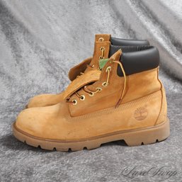 #21 NEW YORK ESSENTIALS! GREAT CONDITION TIMBERLAND CAMEL NUBUCK 7 EYELET BOOTS MENS 9