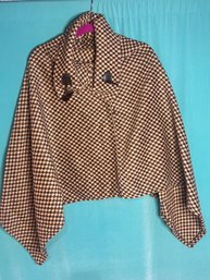 Anonymous New Without Tags Brown Camel Check Poncho Cape One Size