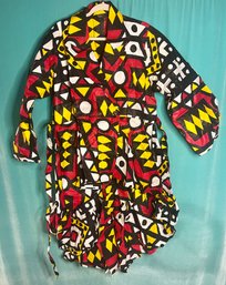 New Without Tags Anonymous Waxed Cotton African Custom Print Coat   Jacket XL
