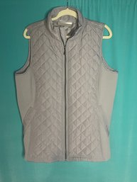 New With Tags Avenue Sleveless Grey Quilt Stitch Zip Vest Size 14/16
