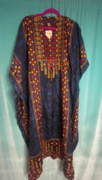 *****New With Tags True Rock Blue Yellow Red Classic Caftan Adjust Size By  Cinching  Waist To Fit OSF