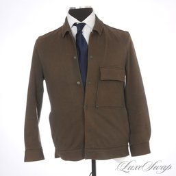 VERY VERY RECENT AND MODERN MENS COS COLLECTION OF STYLE CIGAR BROWN STRETCH TWILL SHACKET SHIRT JACKET S