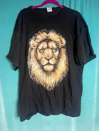 Let The Lion Roar New Without Tags Black T Shirt With Lions Head Size 2XL