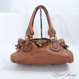 OMG YOU GUYS ITS THE ONE! AUTHENTIC CHLOE 'PADDINGTON' TUMBLED VICUNA BROWN LEATHER GOLD PADLOCK LARGE BAG