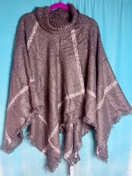 New With Tags C&D Grey Knit Sweater Poncho Turtleneck Size : Fits  All