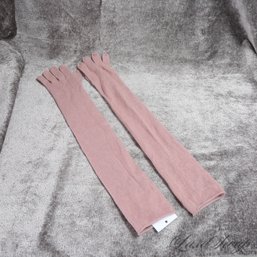 THESE ARE SOOOO GOOD! NEAR MINT DEANE AND WHITE 100 PERCENT CASHMERE DUSTY ROSE ELBOW LENGTH GLOVES
