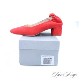 NEAR MINT IN BOX 1X WORN EVERLANE MADE IN ITALY BRIGHT CORAL RED LOW CHUNKY HEEL MODERN SHOES 7