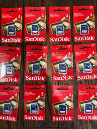 LOT OF 12 BRAND NEW SANDISK SDHC 4GB MEMORY CARDS