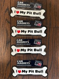 LOT OF 4 BRAND NEW MADE IN USA I LOVE MY PIT BULL DOG MAGNETS LARGE SIZE