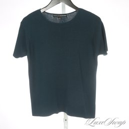 BRAND NEW WITH TAGS $155 LINDA ALLARD ELLEN TRACY DARK TEAL STRETCH KNIT CREWNECK TEE SHIRT XL