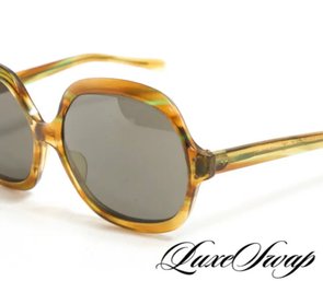 Vintage 1960s 70s American Optical Magnifique Brown Green Mottled Sunglasses