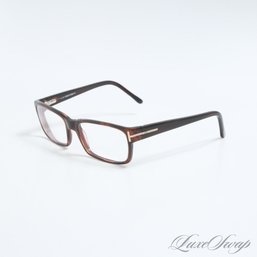 #3 EXPENSIVE AND MODERN TOM FORD MADE IN ITALY TORTOISE BROWN T-BAR INSET GLASSES TF 5013