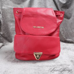 #11 BRAND NEW WITH TAGS ODELL NEW YORK LIPSTICK RED GRAINED LEATHER LARGE BACKPACK BAG