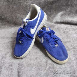 #17 WHERES MY BIG GUYS! GREAT COLOR MENS NIKE AIR FORCE ONE ROYAL BLUE SUEDE LOW TOP SNEAKERS 11.5