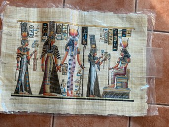 #3 MASSIVE ADEL GHABOUR EGYPTIAN PAPYRUS PAINTED HIEROGLYPHIC MYTH STORY