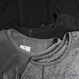 LOVE US SOME LULU! LOT OF 3 LULULEMON MENS GREY MIXED PERFORMANCE STRETCH TEE SHIRTS SHORT AND LONG SLEEVE