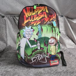 OK THIS IS FIRE! SPRAYGROUND LIMITED EDITION NICKELODEON RICK AND MORTY GRAFFITI PRINT LARGE BACKPACK BAG