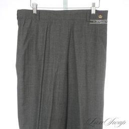 BRAND NEW WITH TAGS LES COPAINS MADE IN ITALY CHARCOAL GREY MARLED STATIC TROPICAL WOOL PANTS 48 EU