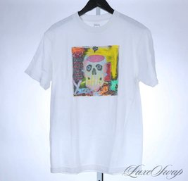 NWT Tango Hotel White Zoom Art Skull Graffiti Graphic Panel Crewneck Tee Shirt S