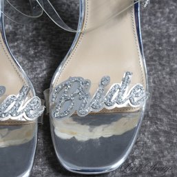 WHO'S GOING TO THE CHAPEL? BRAND NEW WITHOUT BOX BETSY JOHNSON 'BRIDE' SILVER LAME/PVC GLITTER SHOES 10