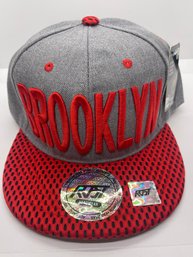 New With Tags Grey And Red Brooklyn Cap Hat
