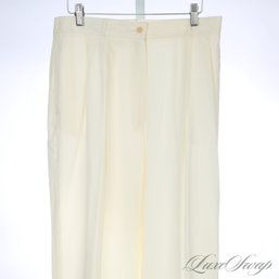 SUMMER PERFECT BRAND NEW WITH TAGS SAKS 5TH AVE COLLECTION MADE IN GERMANY IVORY PURE WOOL SUMMER PANTS 14