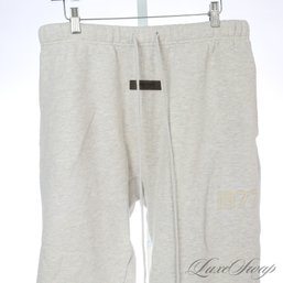 WHO WAS BORN IN 77? MENS FEAR OF GOD ESSENTIALS HEATHER GREY FLEECE LINED '1977' SWEATPANTS L