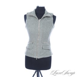 MID SEASON ESSENTIAL FAIRWAY & GREENE SAGE INFUSED GREY MOTTLED FLEECE FULL ZIP VEST MINT CONDITION XS