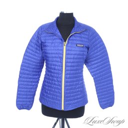 NEAR MINT AND MOST WANTED PATAGONIA COBALT BLUE ULTRALIGHT DOWN FILLED QUITED COAT WOMENS M