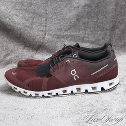 #11 MODERN AND MOST WANTED MENS ON CLOUD CLOUDRUSH OC BURGUNDY KNIT RUNNING SNEAKERS 13