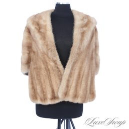 #3E THE CLASSICS! VINTAGE GOLDEN AGE BLONDE FUR GENUINE MINK CAPELET WITH POCKETS!