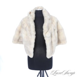 #8E OMG WOW! VINTAGE SIDNEY GROSS ALBINO BLONDE GENUINE MINK FUR CROPPED SHORT JACKET