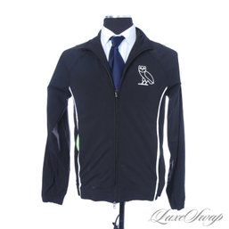 5AM IN TORONTO : OVO OCTOBERS VERY OWN BY DRAKE BLACK AND WHITE STRIPE DETAIL MENS WINDBREAKER JACKET M