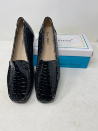 #10 BRAND NEW WOMENS PIERRE DUMAS CROC EMBOSSED DRIVING SHOES SIZE 10W