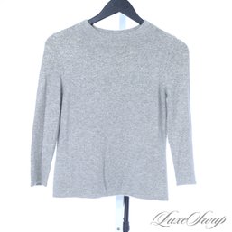 SOFT AND SUMPTUOUS MAG BY MAGASCHONI HEATHER GREY STRETCH CASHMERE SWEATER S