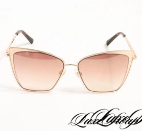 Diff Eyewear Gold Metal GD-BG18 Becky Modern Extended Cat Eye Sunglasses Shades