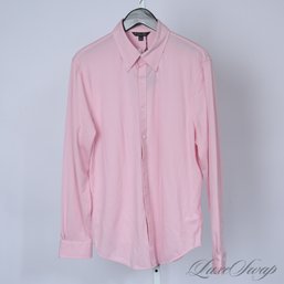 BRAND NEW WITH TAGS BROOKS BROTHERS $128 WOMENS ROSE PINK STRETCH KNIT BUTTON DOWN SHIRT L