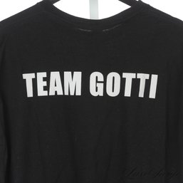 THESE ARE HARD TO COME BY : NEAR MINT OFFICIAL JOHN GOTTI LION 'TEAM GOTTI' BLACK CREWNECK TEE SHIRT MENS XL